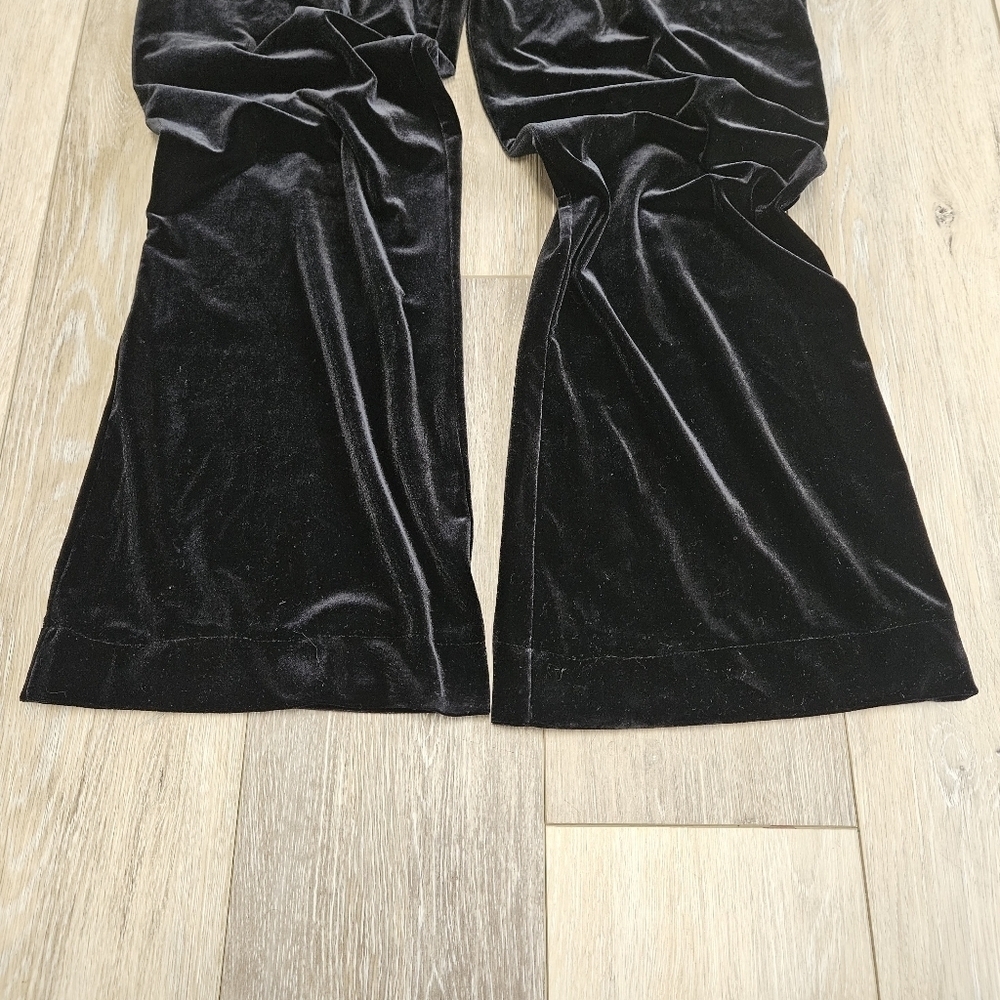 Danskin Y2K Vintage Velvet Velour Pants Black Women's Small Dance Team Classic - Picture 6 of 7